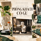 Moodboard phòng khách với bình Muse, bình Emerald, tượng Hercules và khay marble