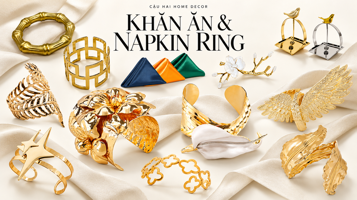 khăn ăn và napkin ring | Cậu Hai Home Decor