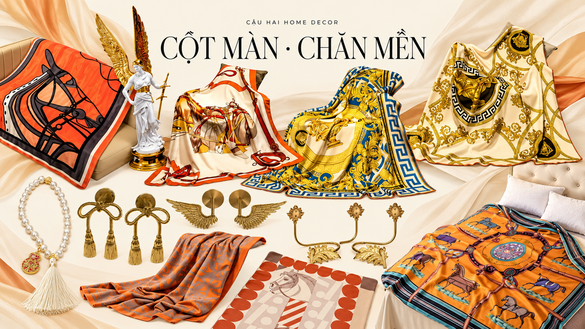 cột màn và chăn mền decor | Cậu Hai Home Decor