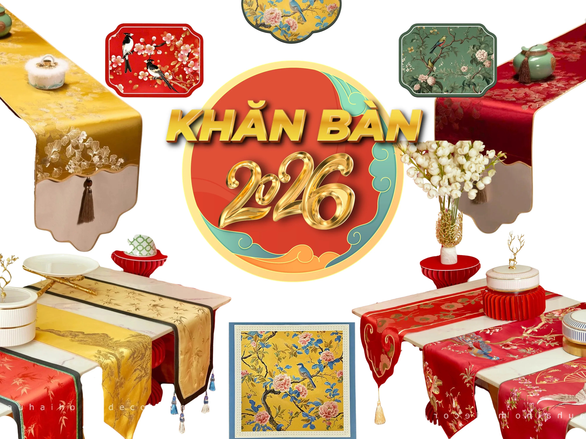 Khăn bàn - Lót chén dĩa - Đĩa lót-CẬU HAI HOME DECOR
