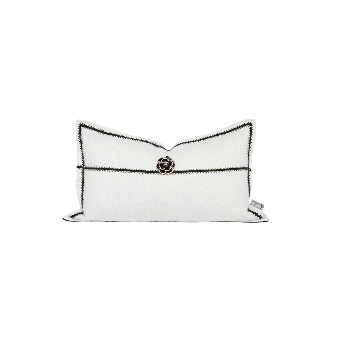Gối Tweed White Camélia 30X50-VỎ GỐI-Đối tác tại Trung Quốc theo từng đơn đặt hàng-CẬU HAI HOME DECOR