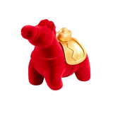 Tết Couture - Tượng Ngựa Nhung Đỏ Hồng Mã Nguyên Bảo Red Velvet Lucky Horse-TƯỢNG TRANG TRÍ-Đối tác tại Trung Quốc theo từng đơn đặt hàng-CẬU HAI HOME DECOR