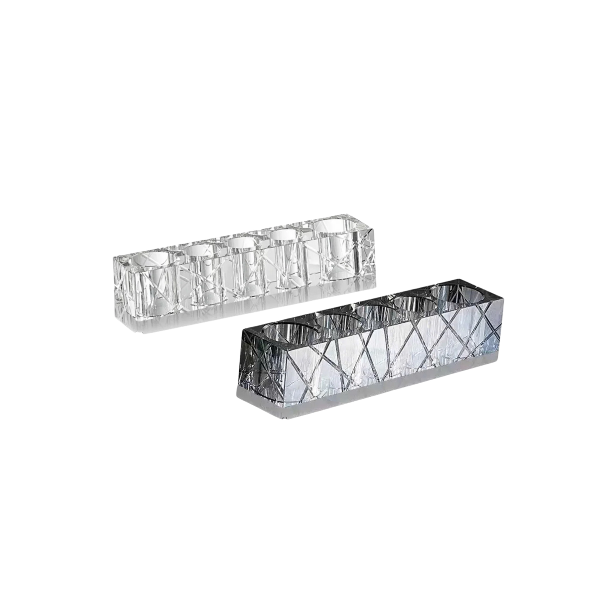 Pure Cristalleries Cannage Facetté Bathroom Vanity Sets Toothbrush Holder 5 Slots