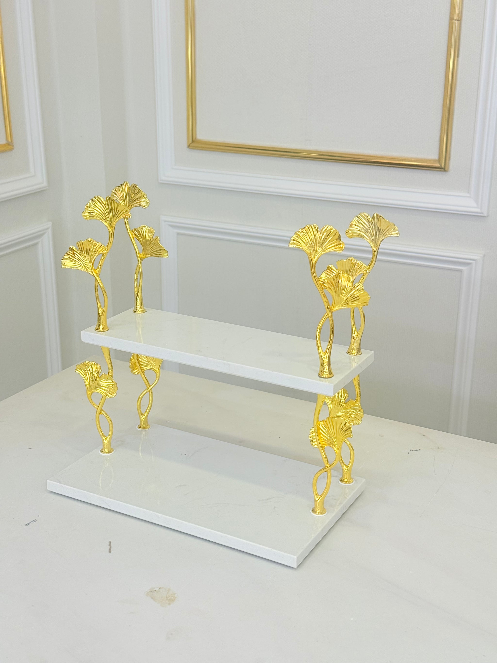 Kệ Đá Marble 2 Tầng Ginkgo Atelier D’Or
