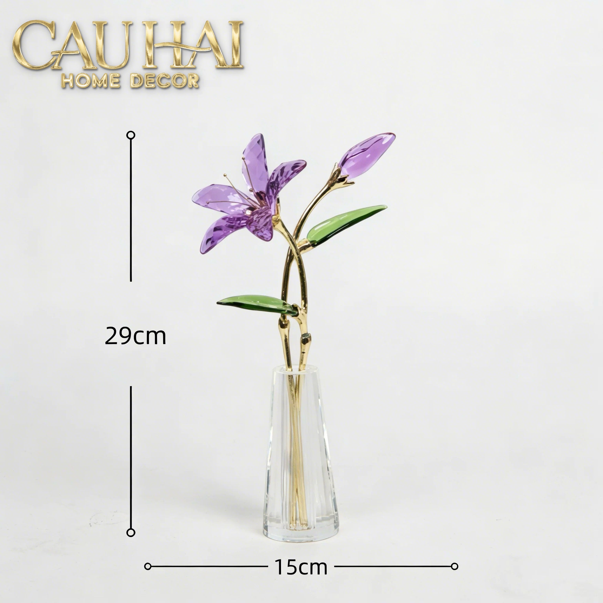 Bình Hoa Pha Lê Lys de Cristalleries Éclosion Violet H29