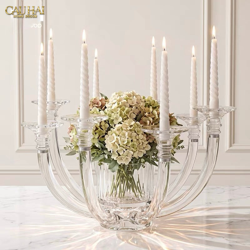 Đế Nến Bình Hoa Pha Lê Candélabre En Cristalleries H30