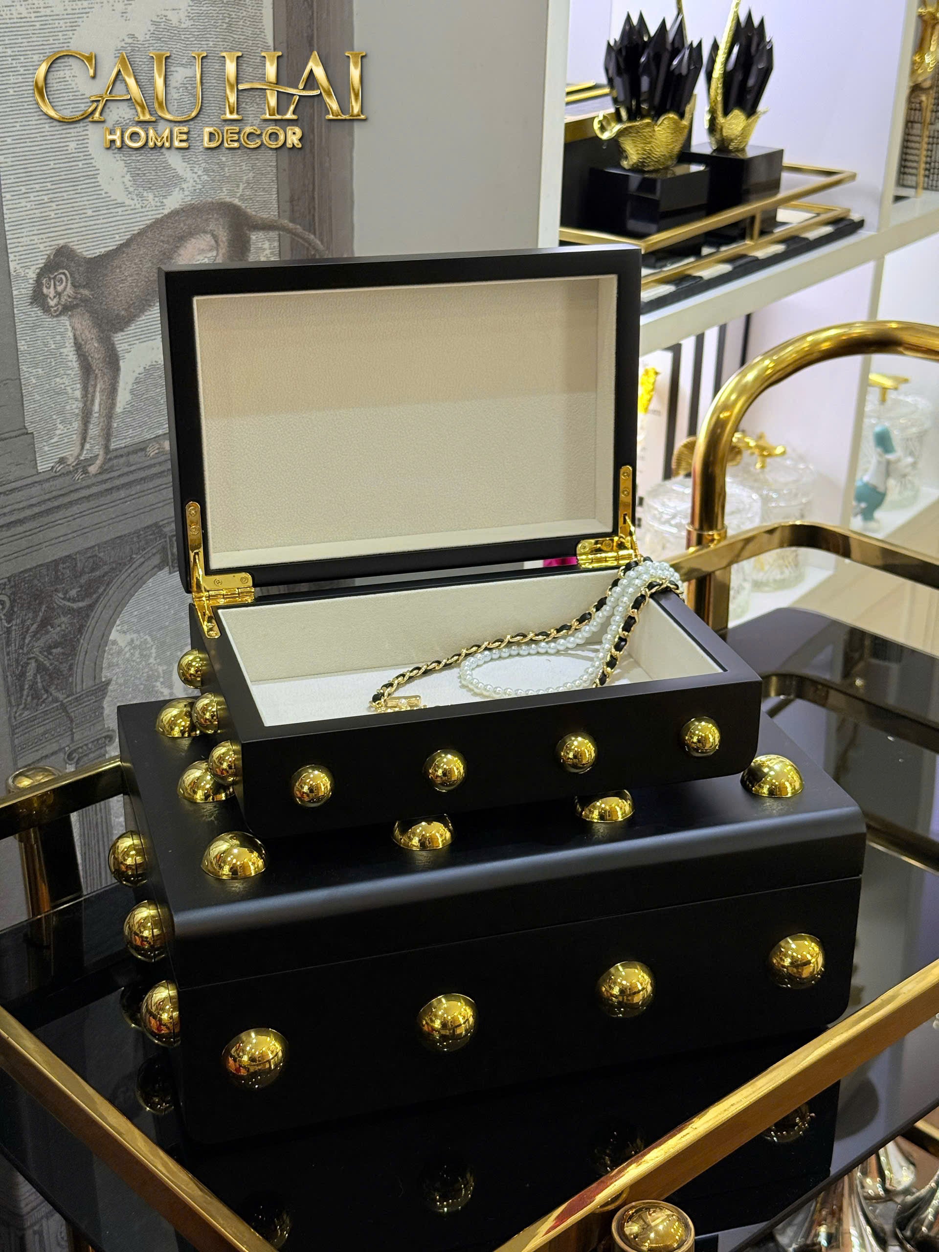 Maison Couture - Set of 2 Gothic Blackhorn Chest Fw25