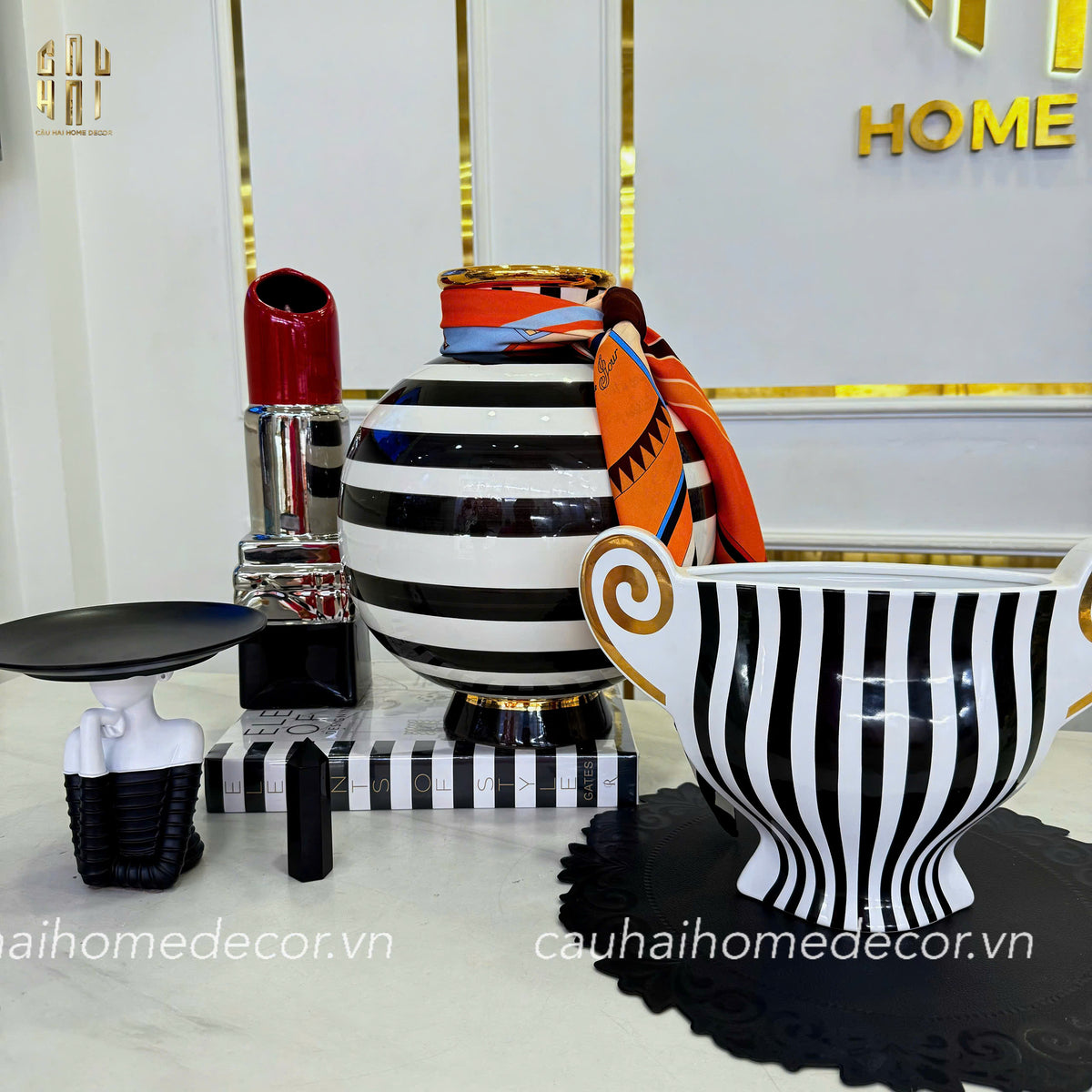 Bình Hoa Gold D.O Rouge Matte S36-BÌNH HOA-CẬU HAI HOME DECOR