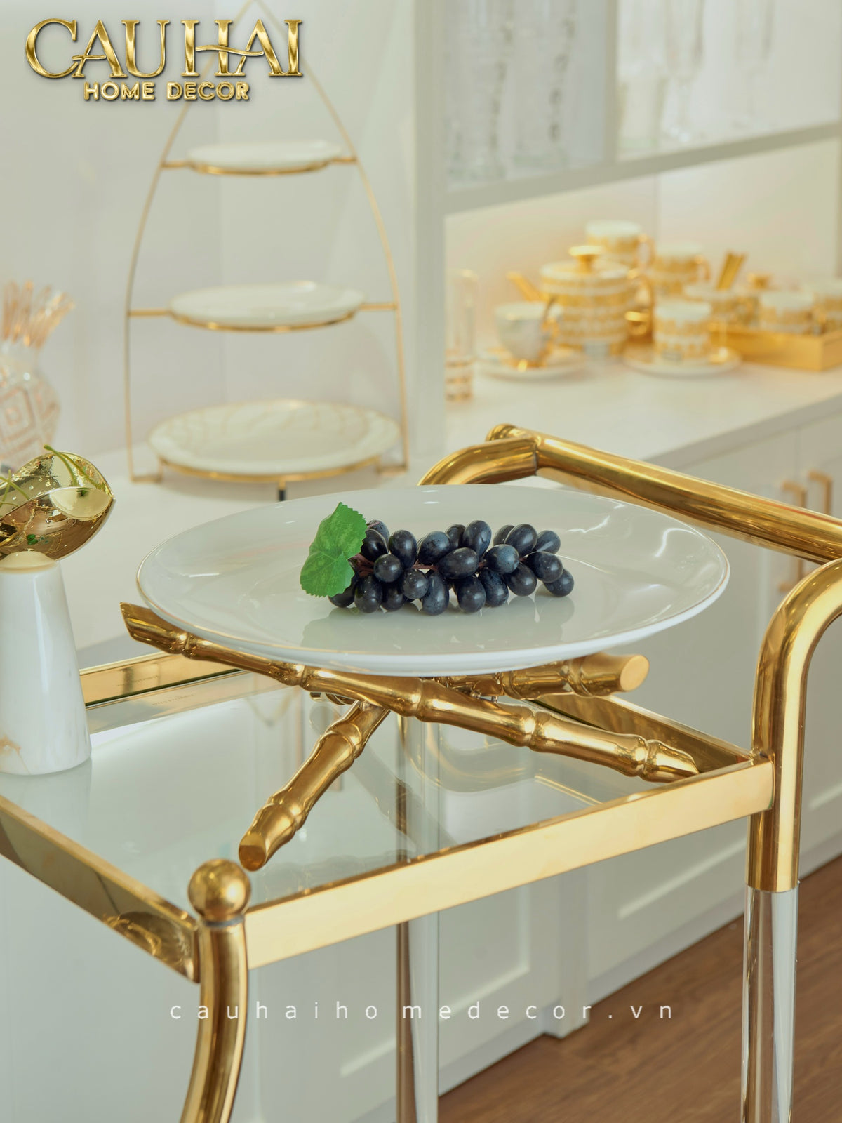 Maison Couture - Golden Bamboo Triptyque Decorative Fruit Trays