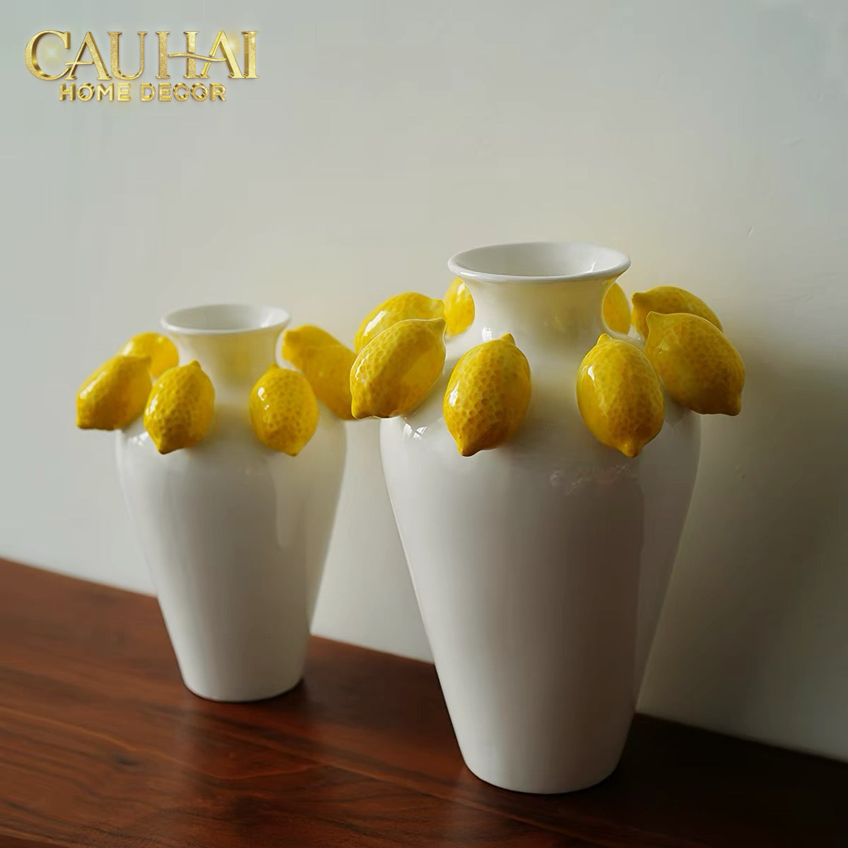 La Sicilia Royale - Bình Hoa Gốm Sứ Lemon Atelier Ivory 20x26
