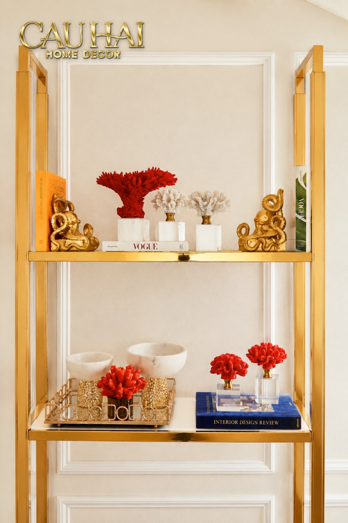 Maison Couture - Set of 2 Ashen Pyre Cristalleries Coral Sculptures