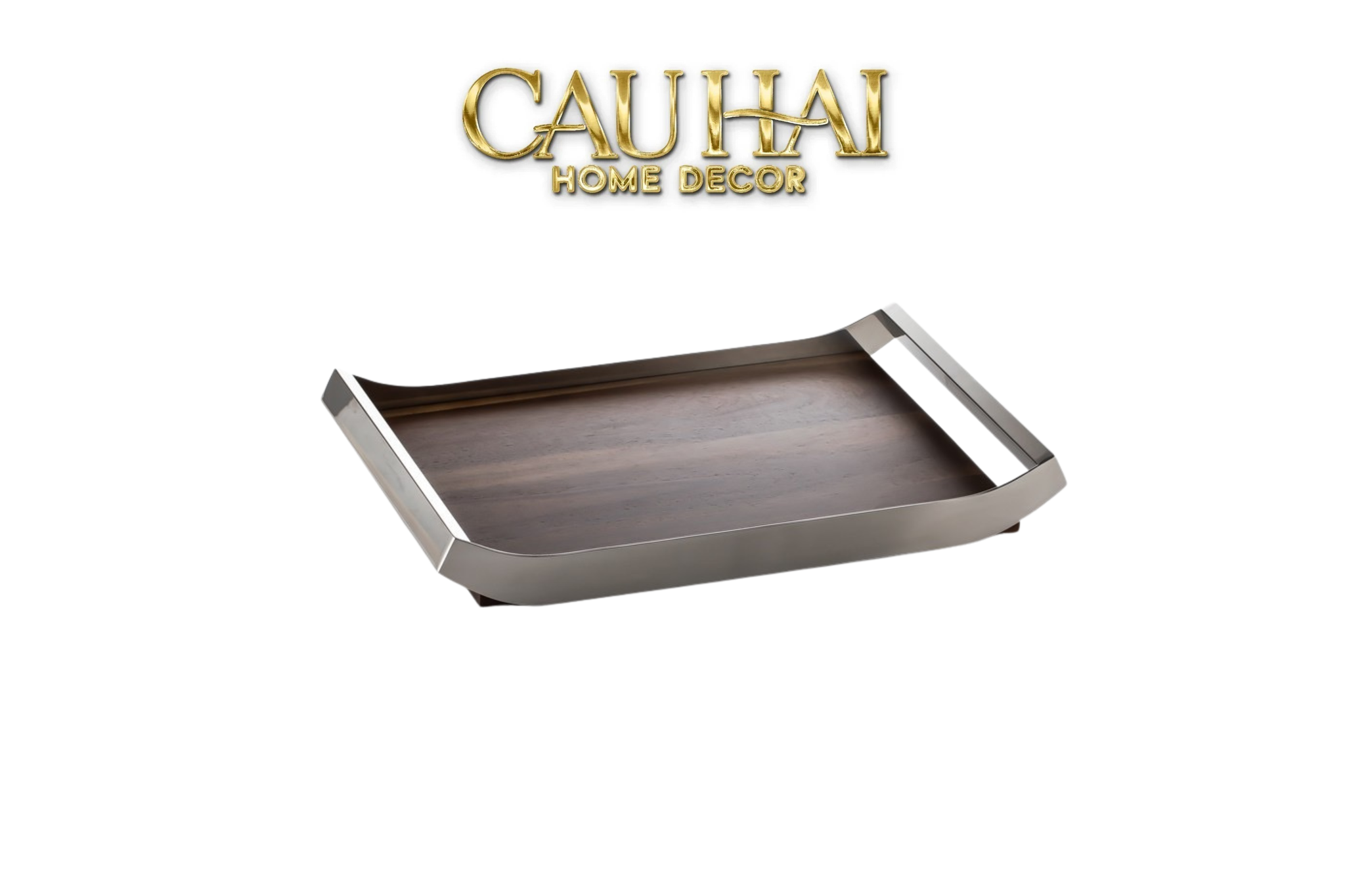 Khay Trang Trí Gỗ Chữ Nhật Sterling Walnut 45x30