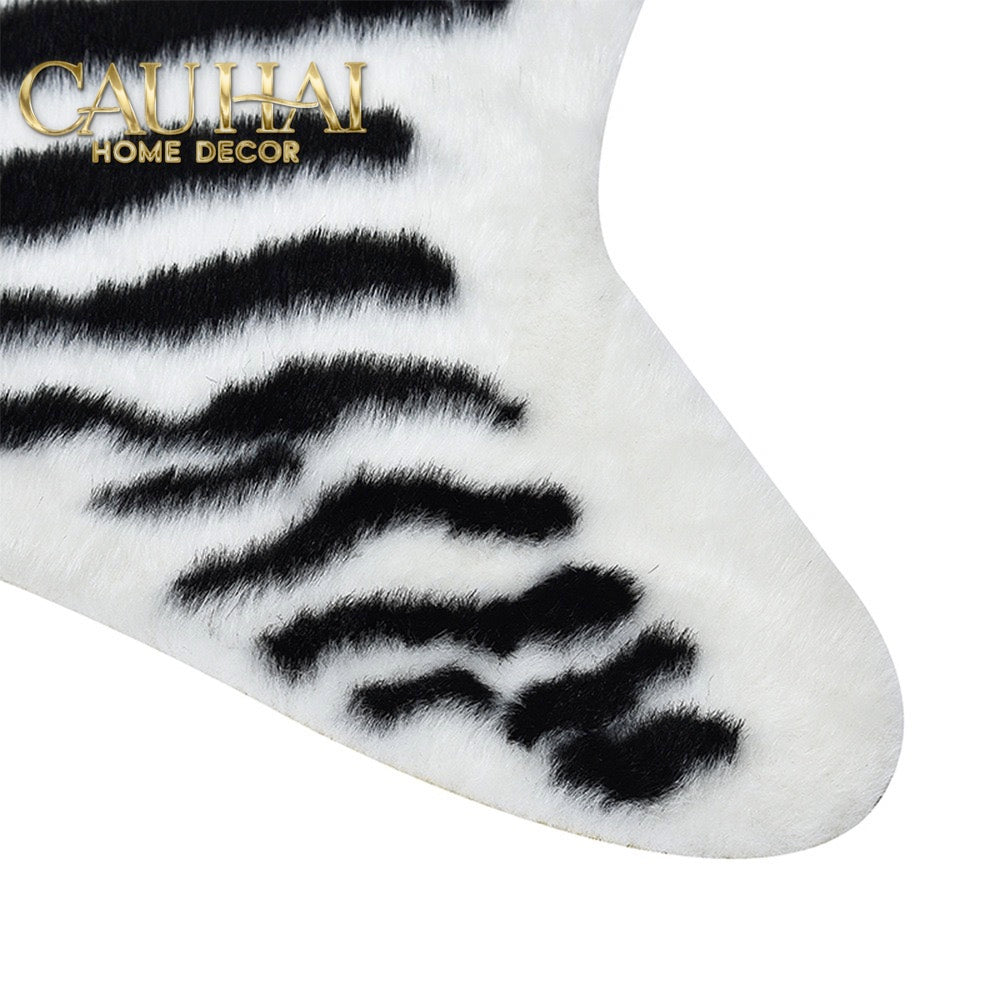 Thảm Lông Faux Fur Zebra Hide Noir 85x110