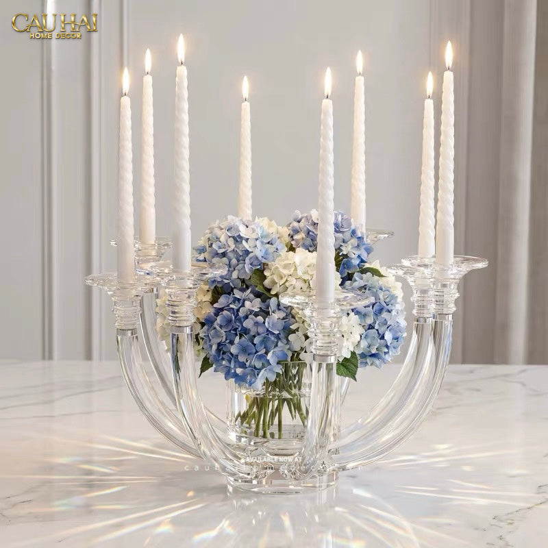 Đế Nến Bình Hoa Pha Lê Candélabre En Cristalleries H30
