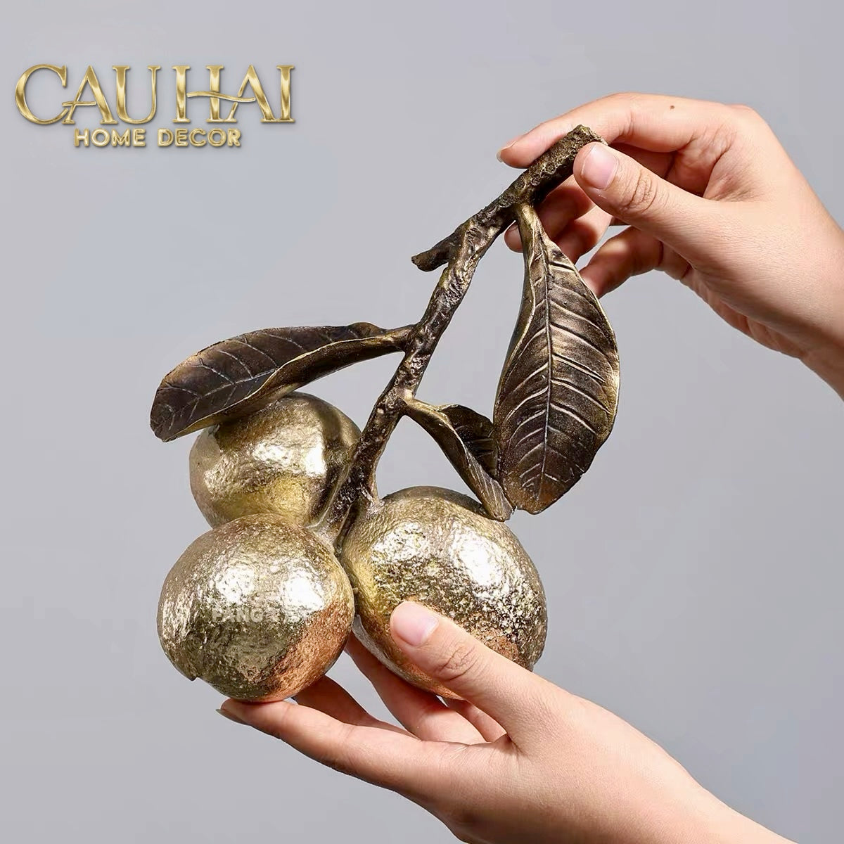 Gilded Lemon Cluster Statue — Vermeil Citron Trois