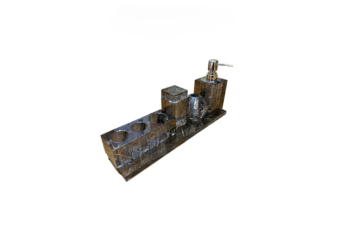 Maison Couture - Set Nhà Tắm Pha Lê  Lumière Cristalleries Bathroom Vanity Set - Cannage Facetté Set 5pcs