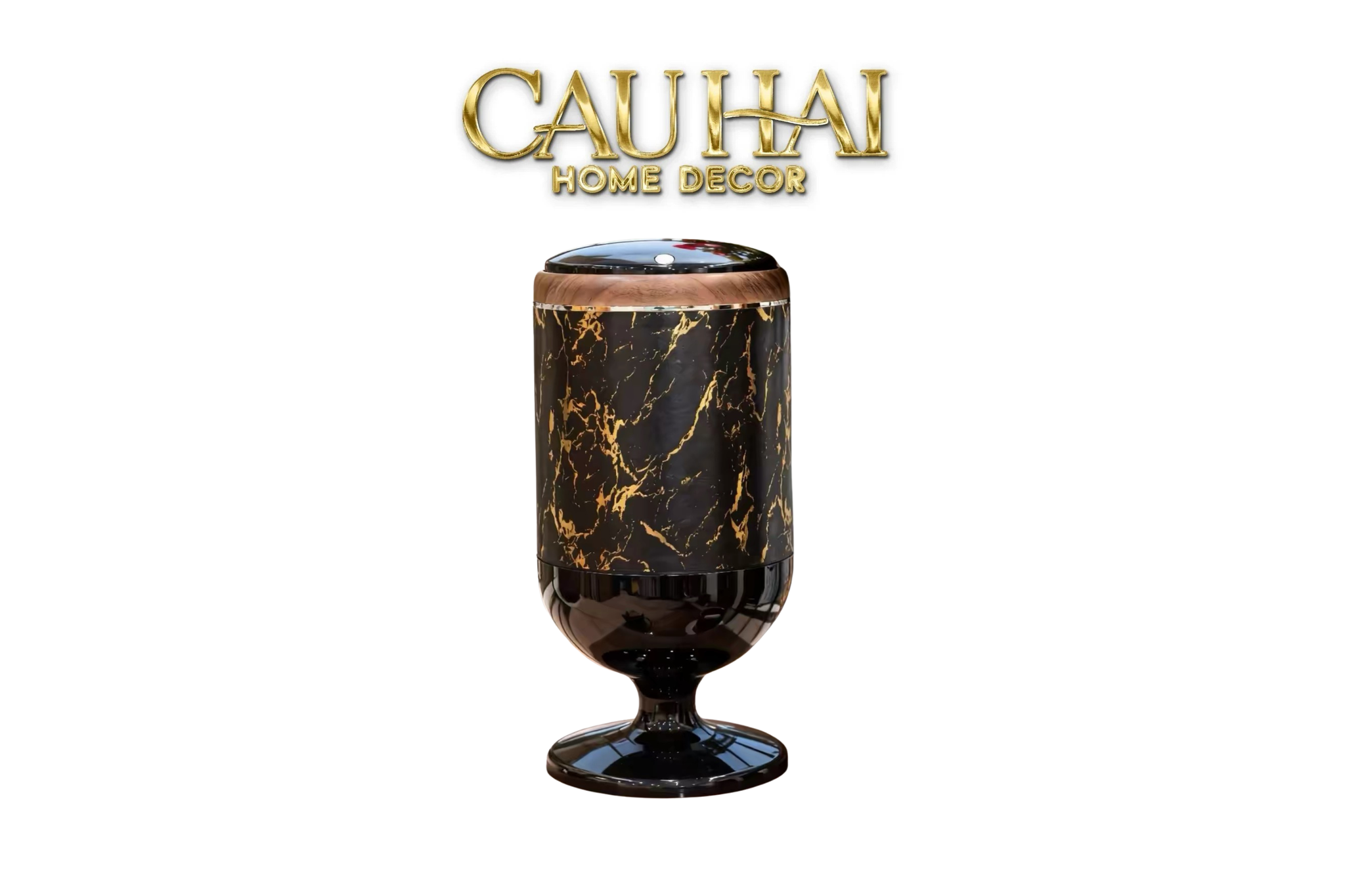 Thung Rac Cam Bien Thong Minh Noir Marquina Trash Bin 15L