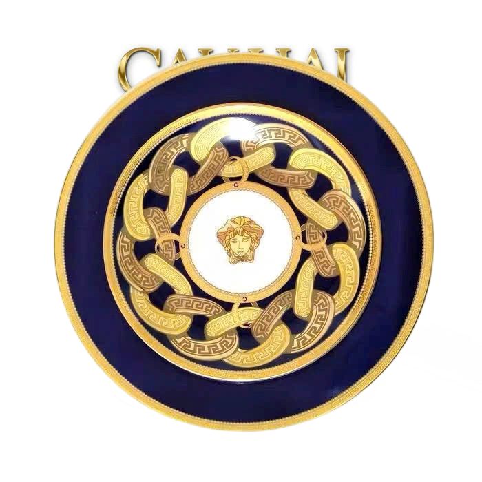 Set 2 Đĩa Dinner Gốm Sứ Medusa Chain Royale Cobalt 27/20