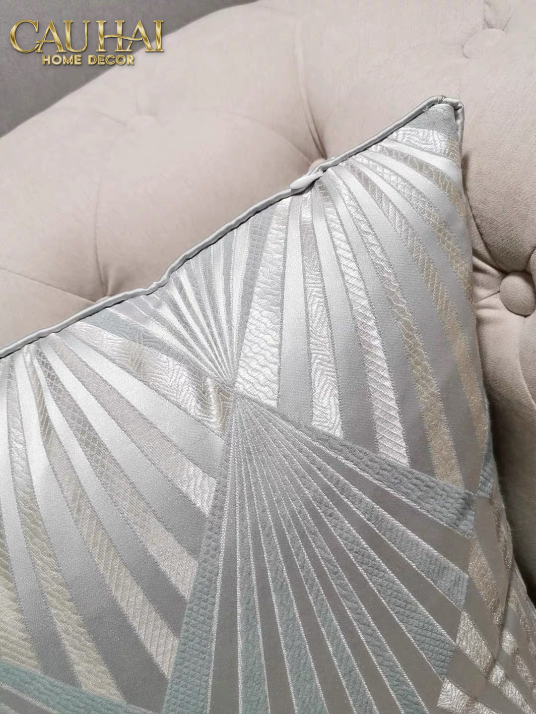 Vỏ Gối Lụa Jacquard Aurum Sunburst 45