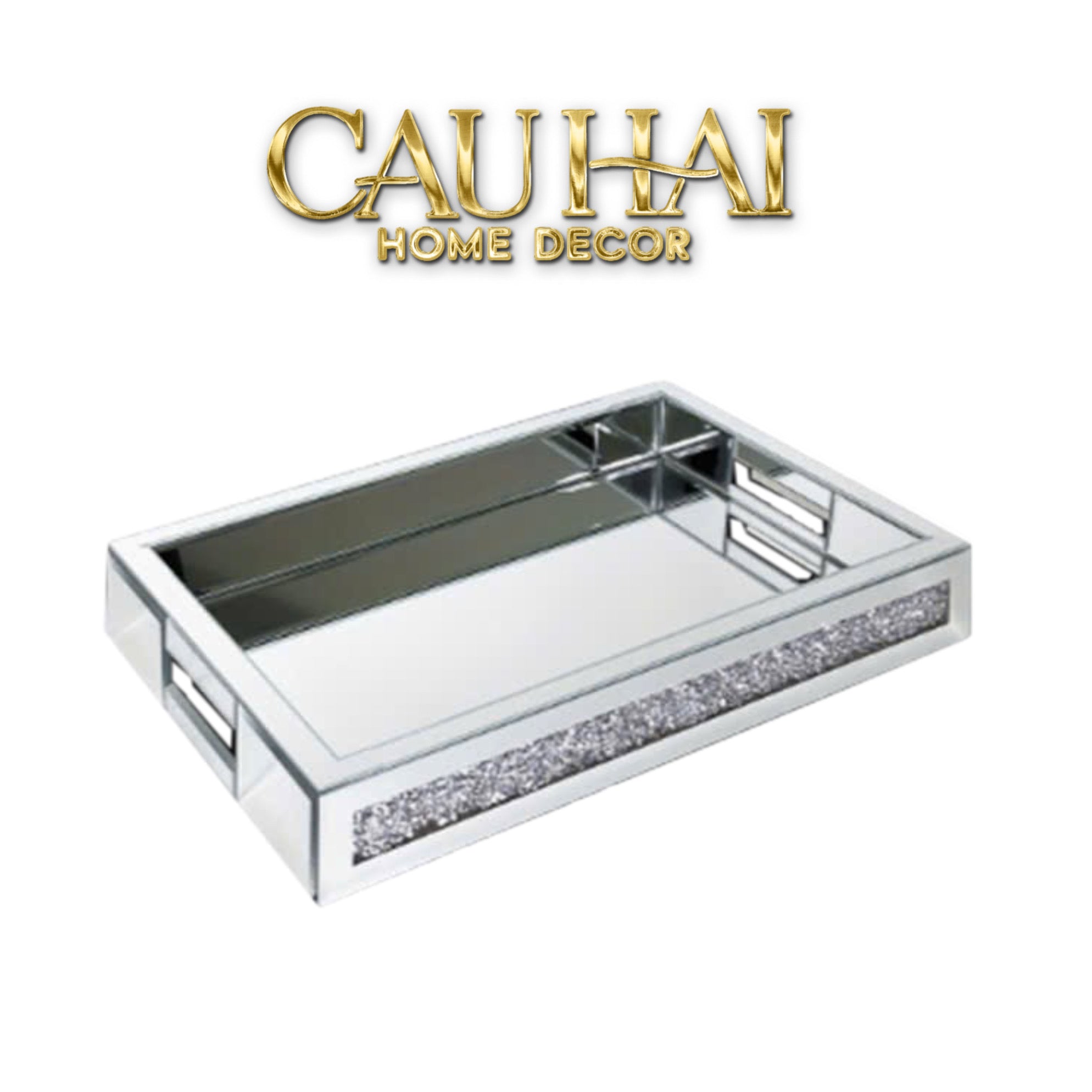 Haute Folie - Khay Gương Chữ Nhật Starlight Mirrored Tray 38x28x5