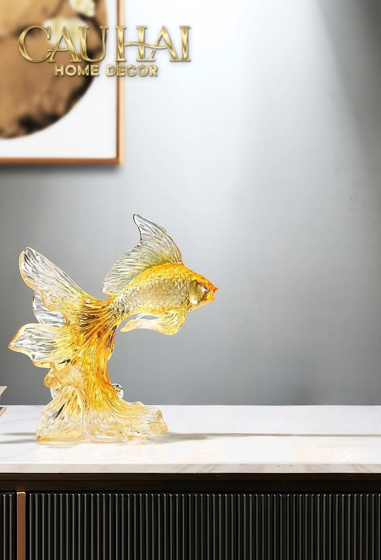 Set 2 Tuong Resin Song Ngu Vuong Phat – Fortune Koi Duo