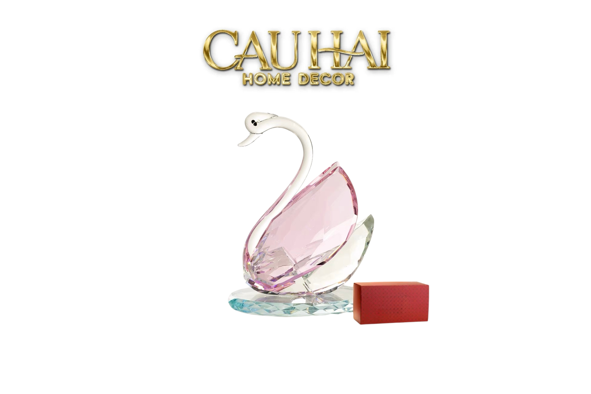 Maison Couture -  Đế Đỡ Rượu Thiên Nga Pha Lê Cao Cấp Critalleries Divinity Swan Wine Holder  20x28