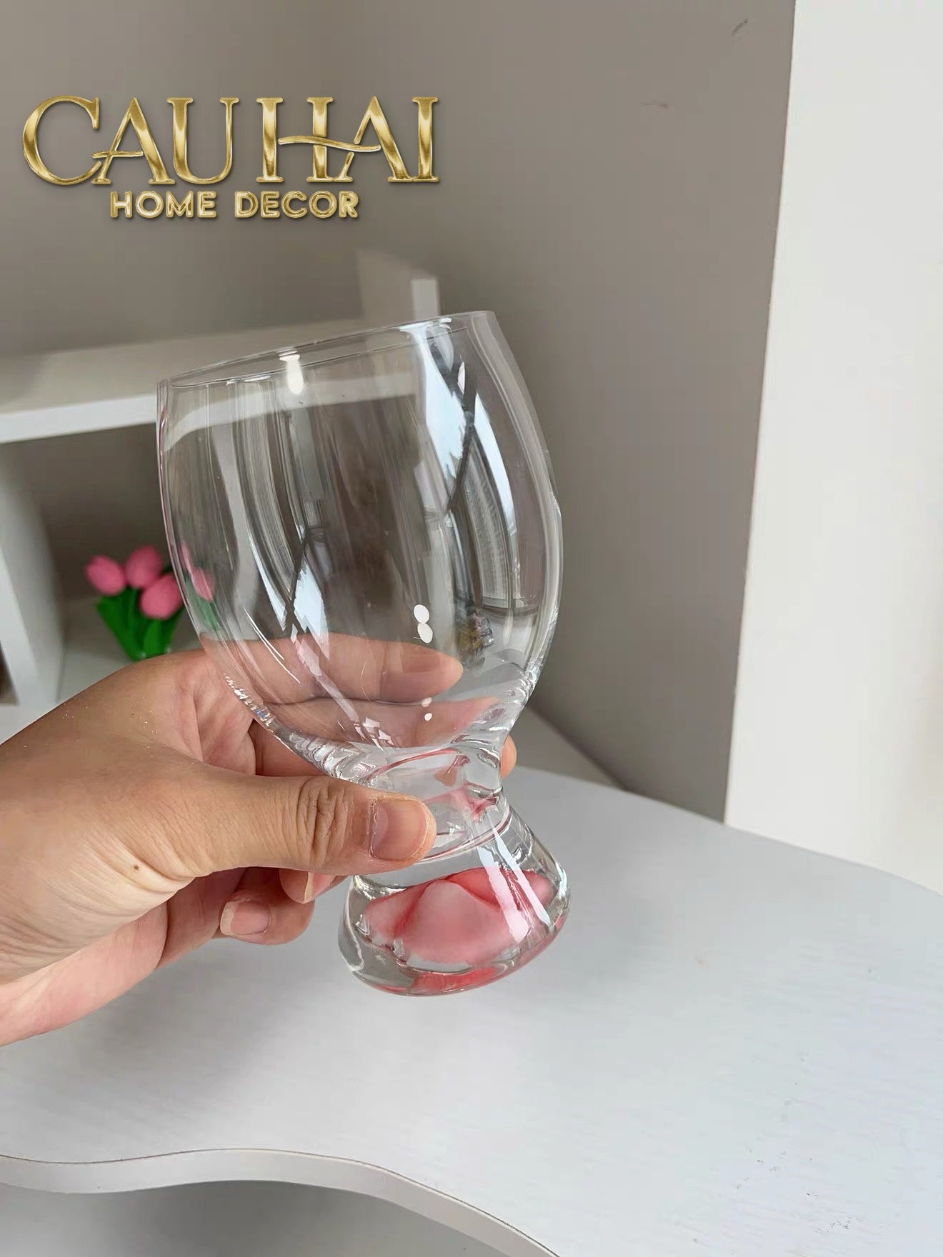 Set 2 Ly Bia Thuỷ Tinh Glacier La Couleur Rose Cocktail Glasses  370Ml