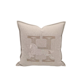 Vỏ Gối Linen Thêu Cheval Équestre Ivory 45x45