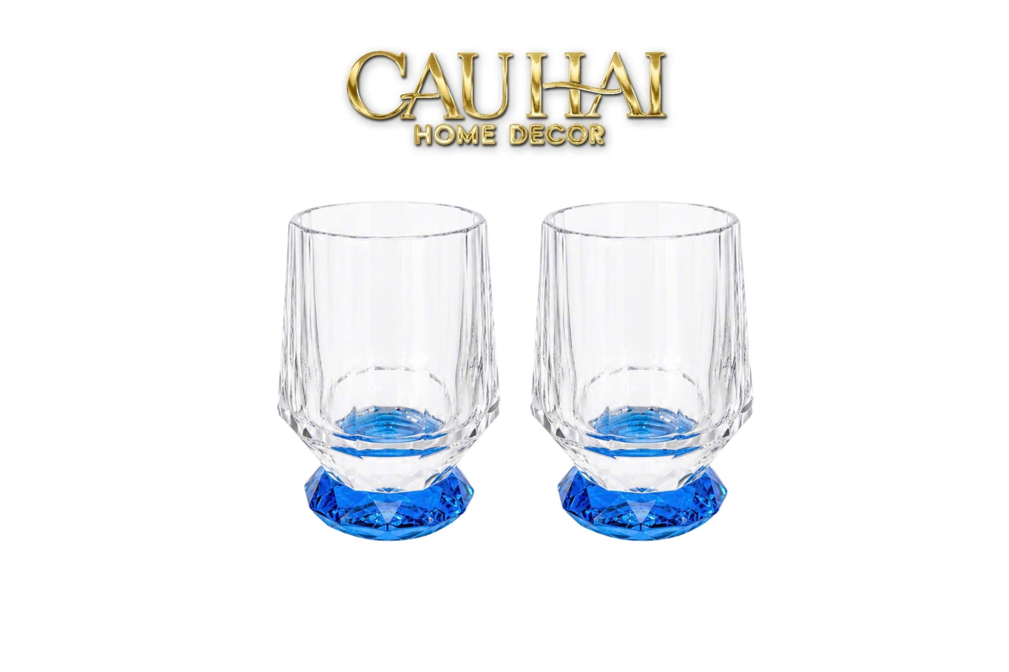 Maison Couture - Ly Pha Lê Cristalleries Facet Sapphire Glasses
