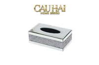 Haute Folie - Hộp Giấy Chữ Nhật Viền Gương Cắt Cạnh — Starlight Mirrored Tissue Box