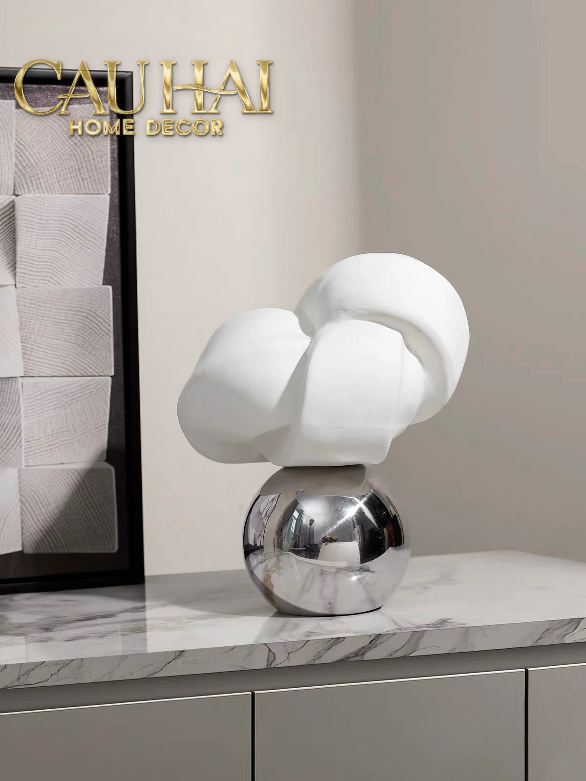 Abstract Art Sculpture — Ivory Reverie Objet d'Art