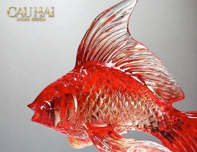 Set 2 Tuong Resin Song Ngu Vuong Phat – Fortune Koi Duo