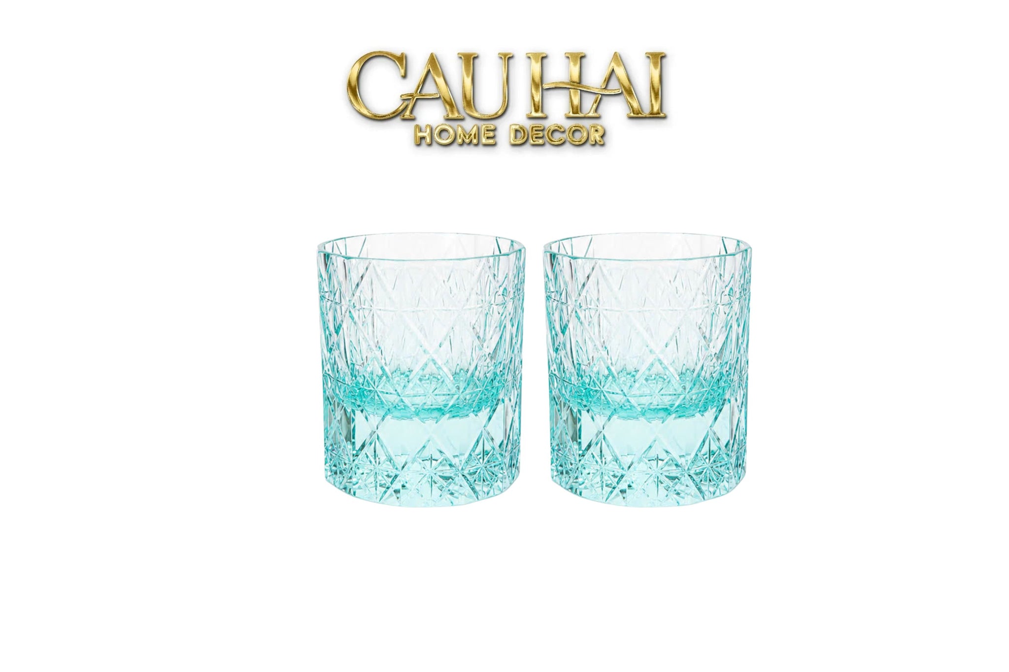 Maison Couture - Ly Pha Lê Cristalleries Cyan Glasses...