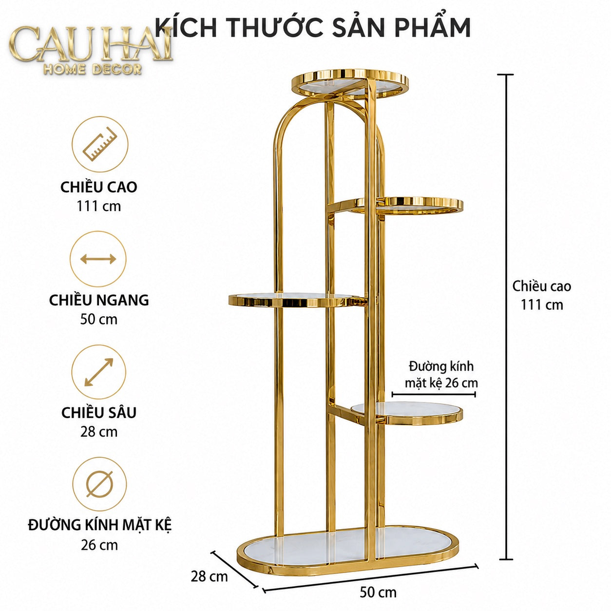 Maison Couture - Kệ Trưng Bày Đa Tầng Art Deco Étagère D'Or