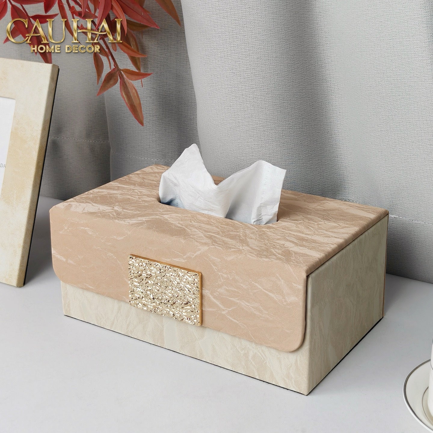 Hộp Khăn Giấy Marble Éclat Champagne 24*16*10