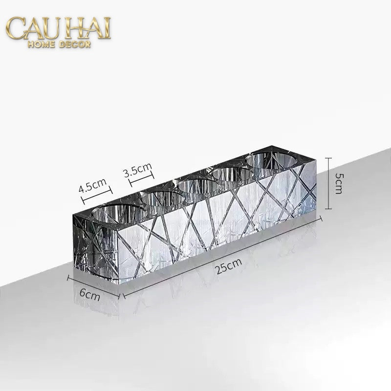 Pure Cristalleries Cannage Facetté Bathroom Vanity Sets Toothbrush Holder 5 Slots