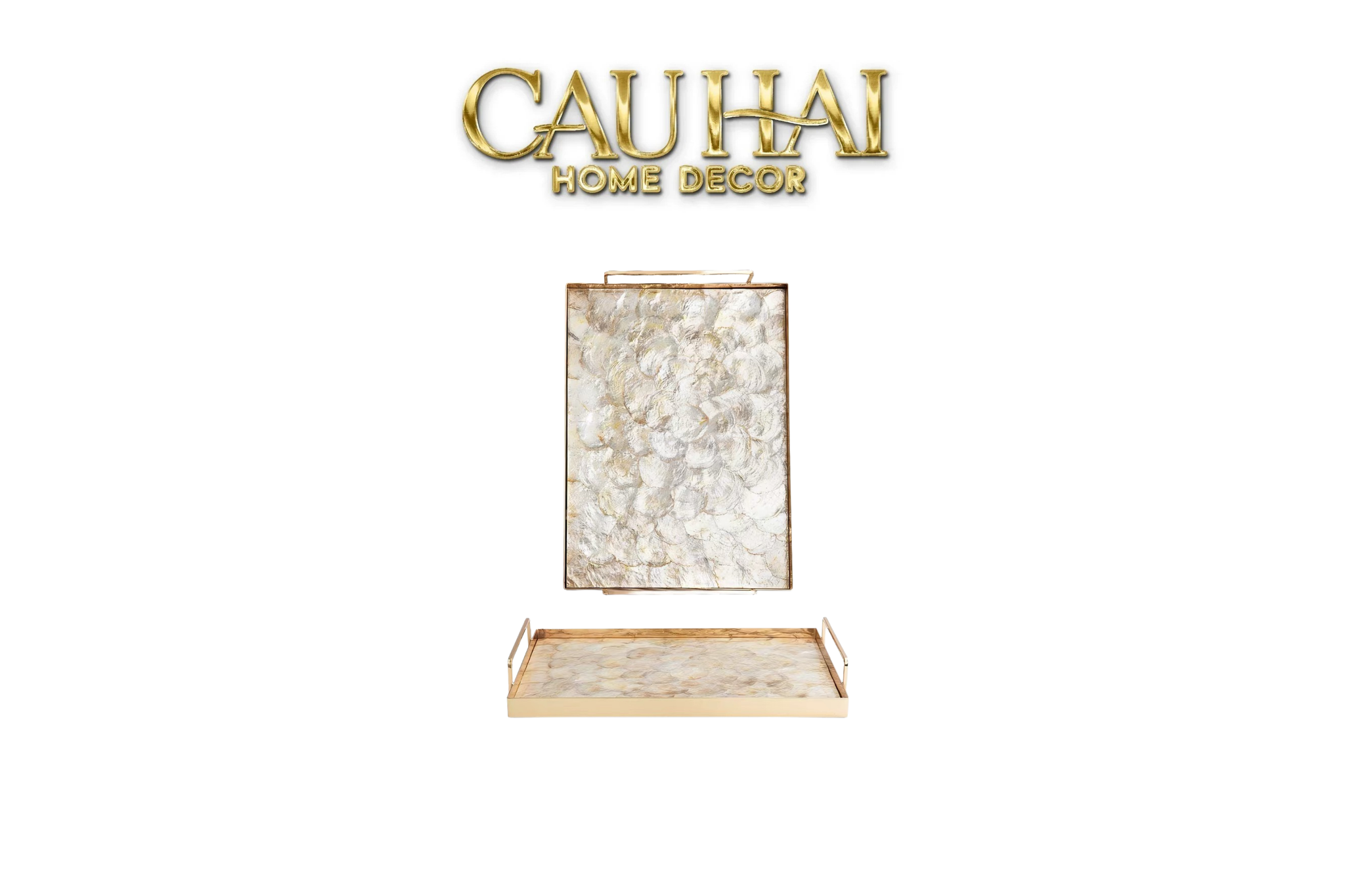 Maison Couture - Khay Chữ Nhật Xà Cừ -  Plateau Perle Céleste Celestial Pearl Serving Tray 30*40