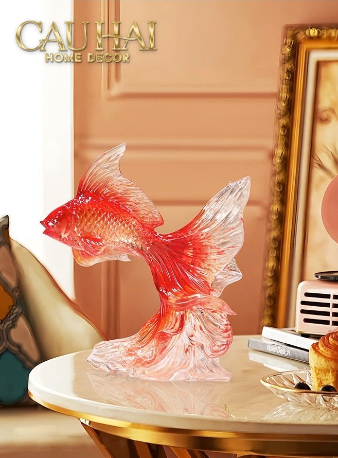 Set 2 Tuong Resin Song Ngu Vuong Phat – Fortune Koi Duo