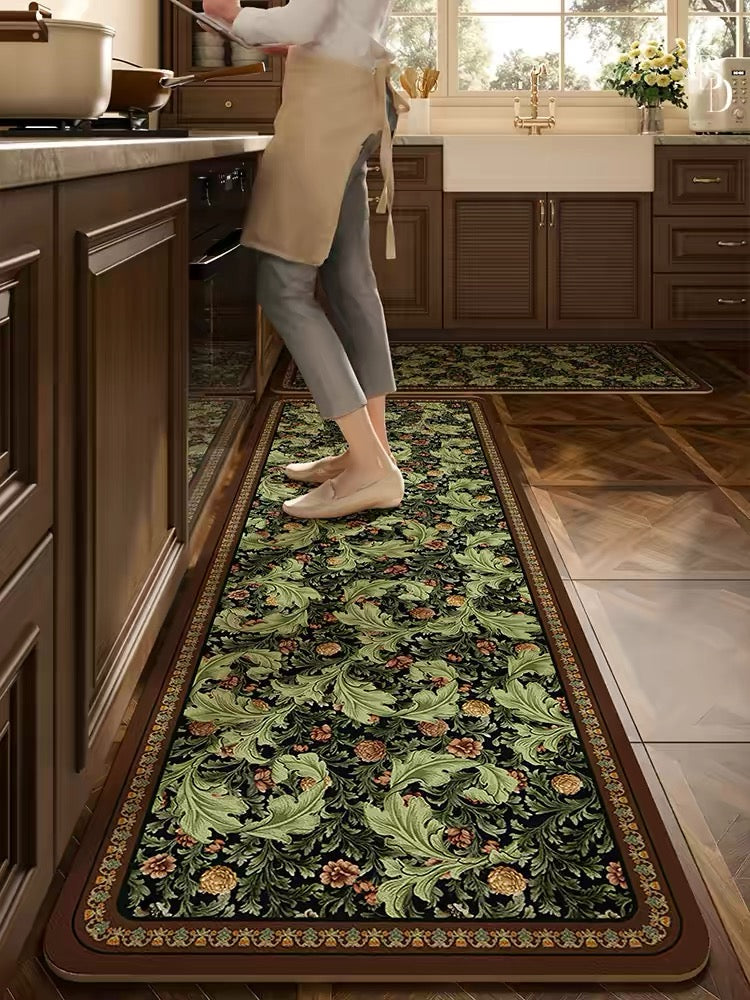 Set Thảm Bếp Microfiber Nappa Gen8 Botanical Heritage Forest 50x180 50x80/50x180