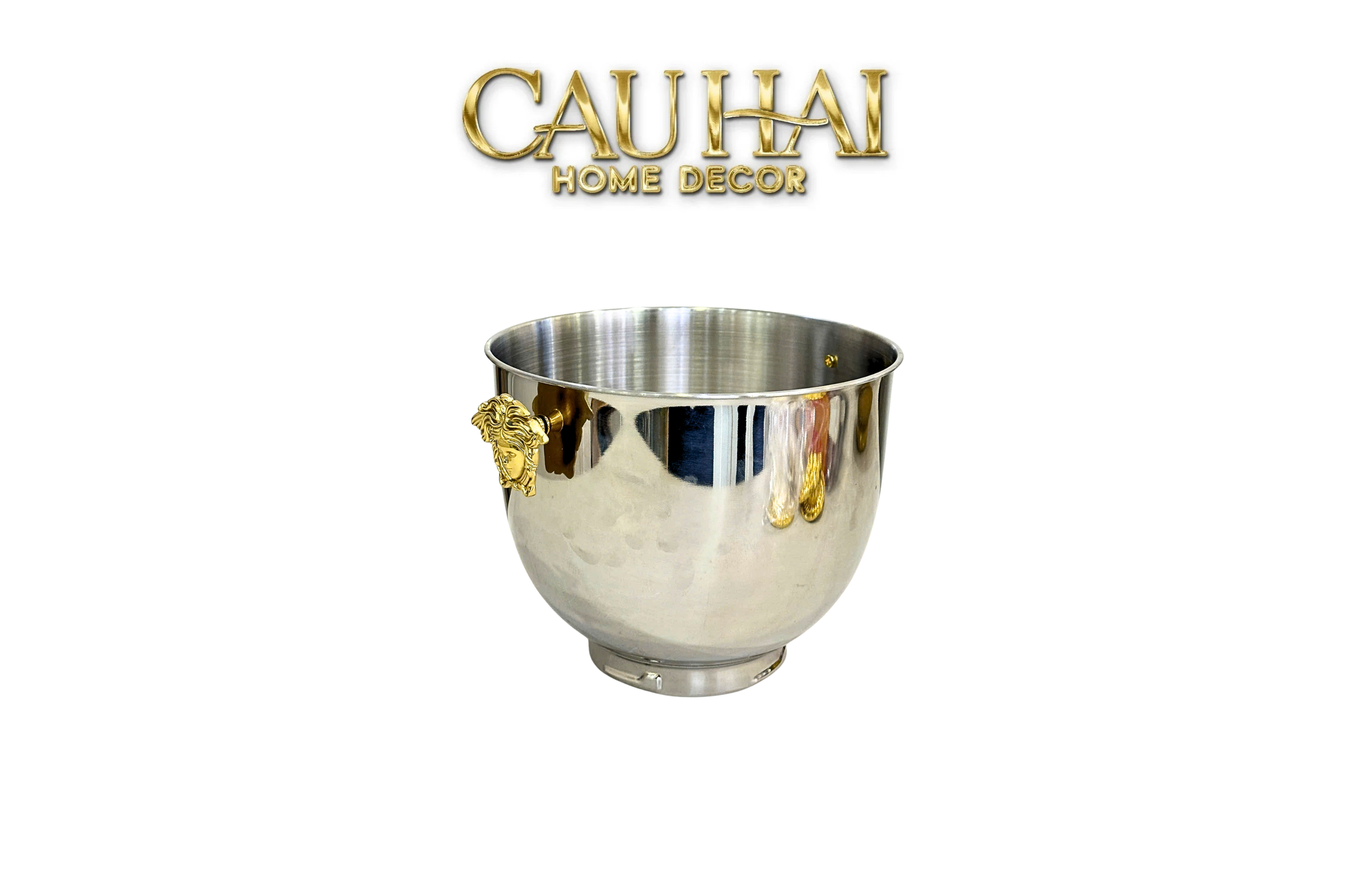 Maison Couture - Xô Đá Ướp Vang Stainless Steel Medusa Argent D'Or Ice Bucket 18x25