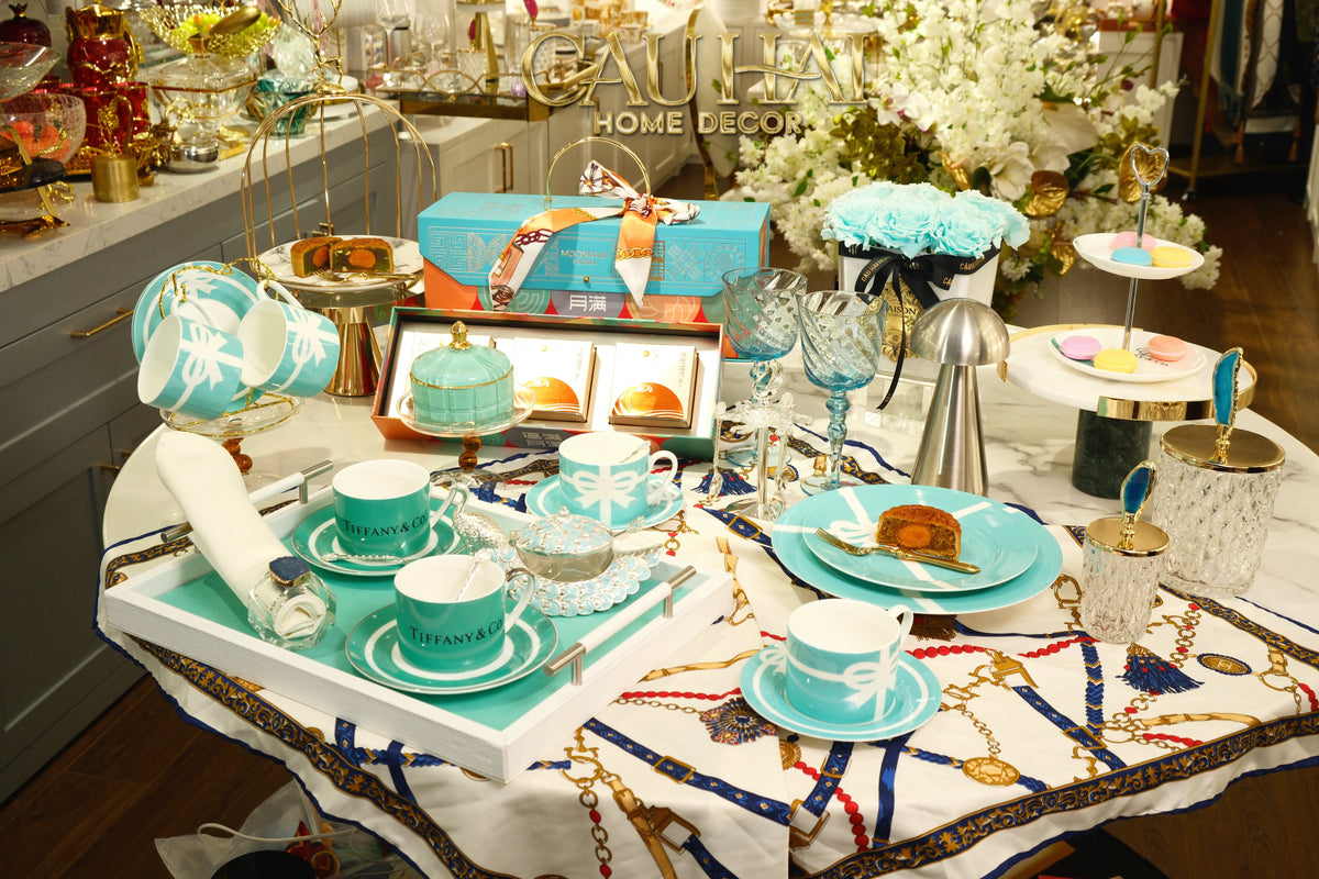 Maison Couture -  Gift Set Bình Trà Chiều British Heritage Turquoise Élegance Afternoon Tea Set 5pcs