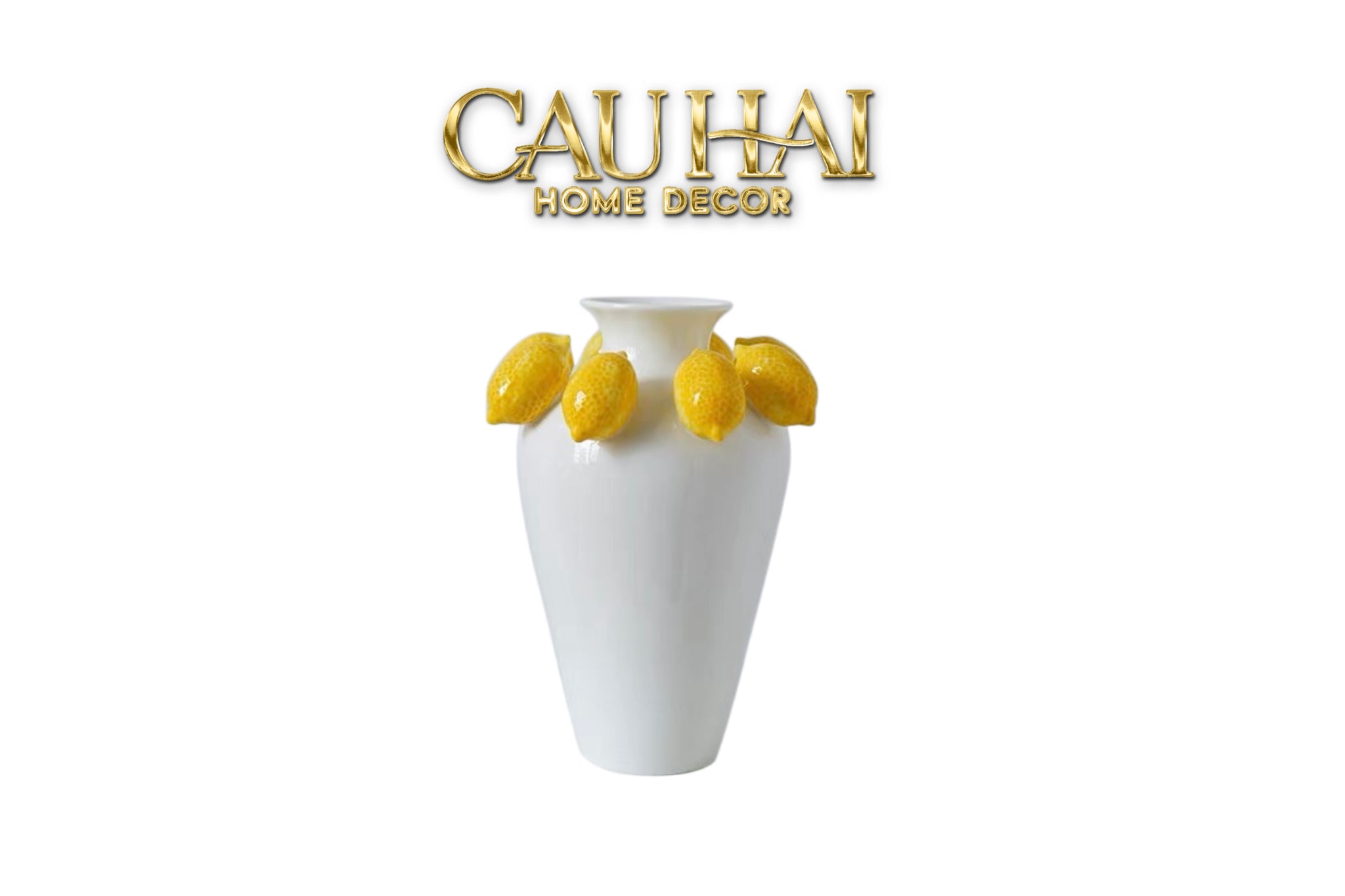 La Sicilia Royale - Bình Hoa Gốm Sứ Lemon Atelier Ivory 20x26
