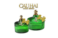 Maison Couture - Set 2 Lọ Kẹo Thuỷ Tinh Papillon Émeraude Royale