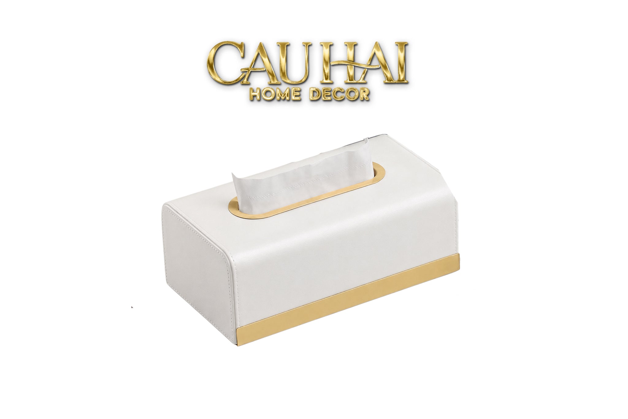 Maison Couture - Royale Blanc Satin Impérial Paon Plumage Tissue Holders