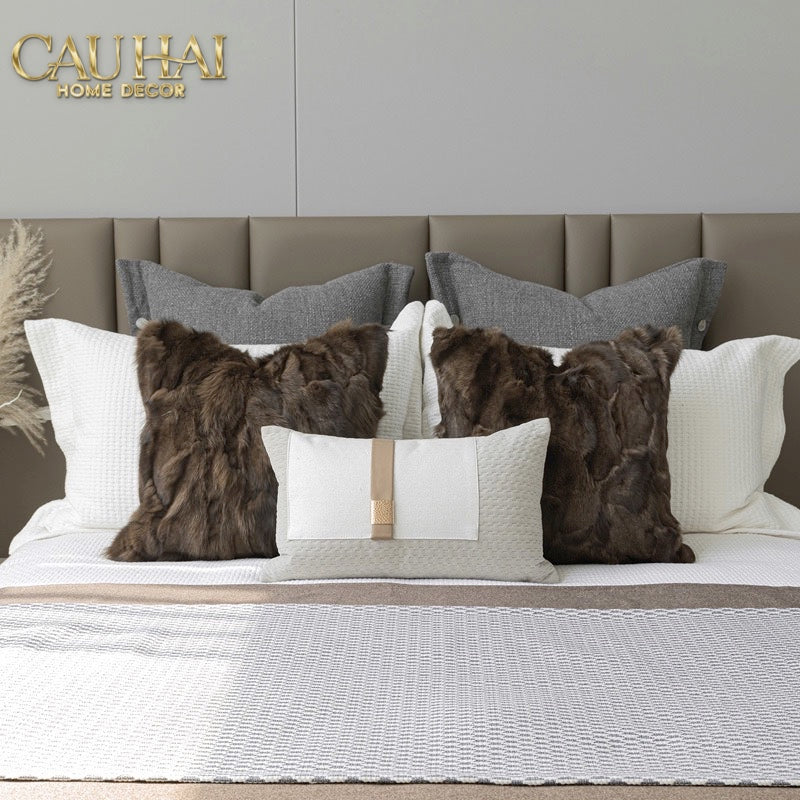 Gối Dệt Vân Équestre Boucle D’Or Greige 30*50