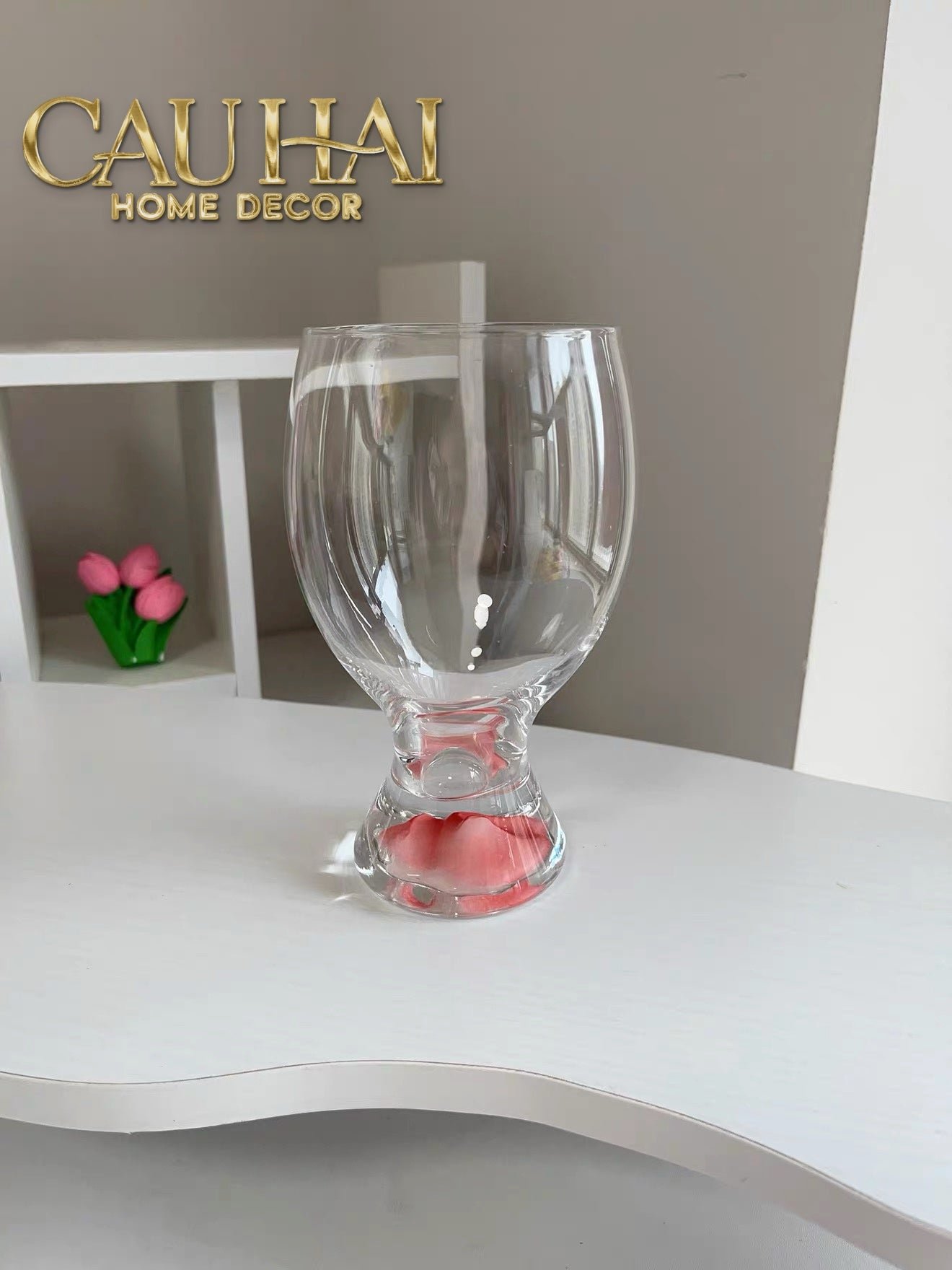 Set 2 Ly Bia Thuỷ Tinh Glacier La Couleur Rose Cocktail Glasses  370Ml
