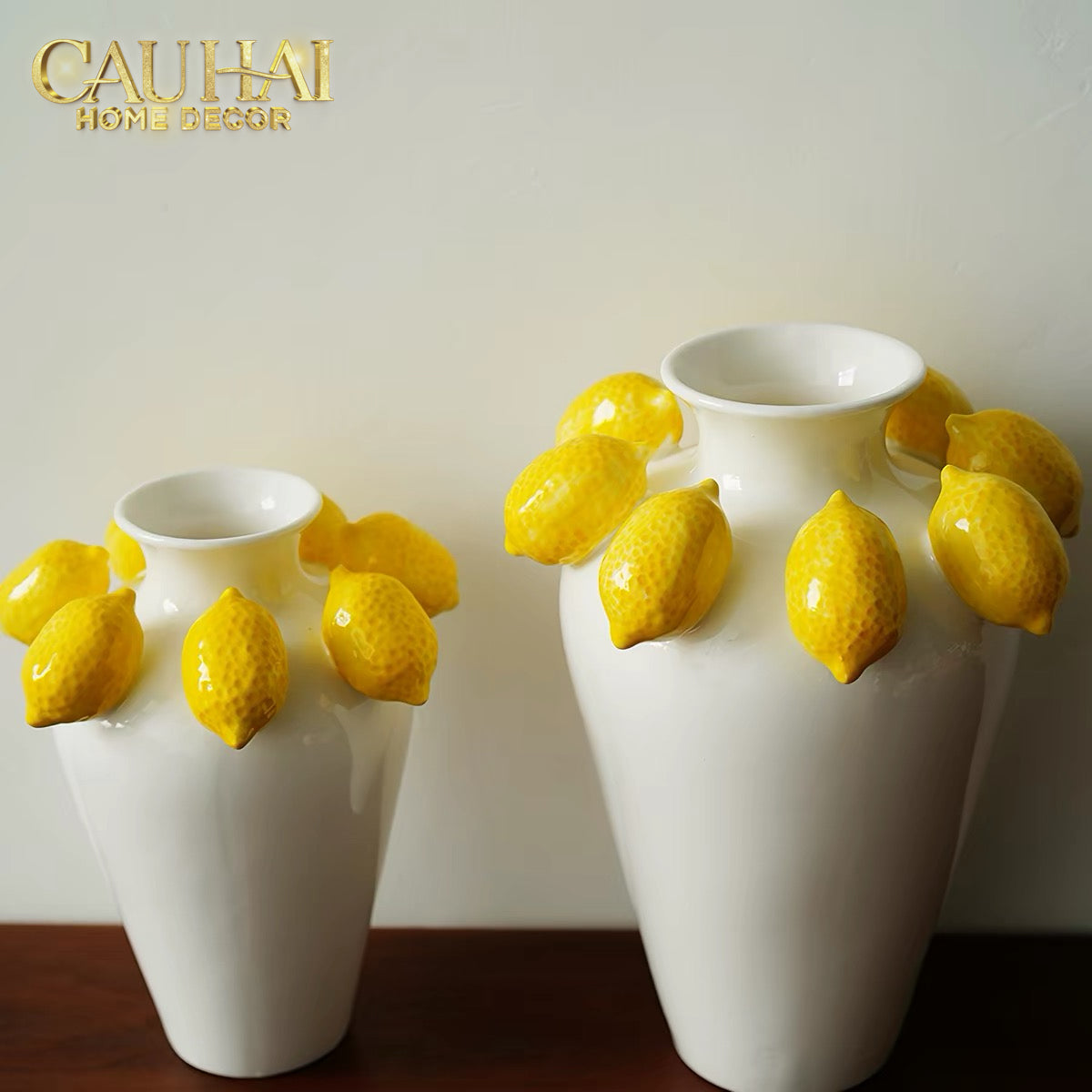 La Sicilia Royale - Bình Hoa Gốm Sứ Lemon Atelier Ivory 20x26
