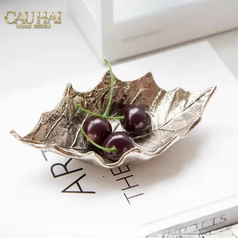 Elysian Couture - Đĩa Kẹo Mạ Bạc Modern Luxury Manhattan Vibe - Từ Ấn Độ 17 x 10 x 7.5-LY THỦY TINH-CẬU HAI HOME DECOR