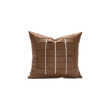 Vỏ Gối Da Quadrillage Cognac Ivory 45x45 – Điểm Nhấn Tinh Tế