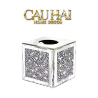 Haute Folie - Hộp Khăn Giấy Vuông Mặt Gương — Starlight Mirrored Tissue Box 14x14-HỘP KHĂN GIẤY-CẬU HAI HOME DECOR